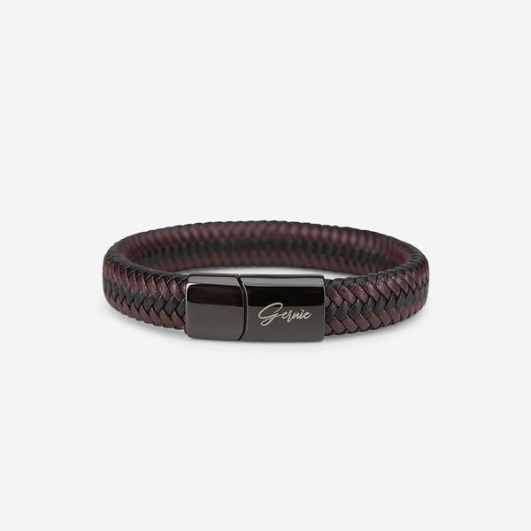 Gucci Black Woven Leather Bracelet for Men
