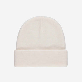 Leather Patch Wool Beanie